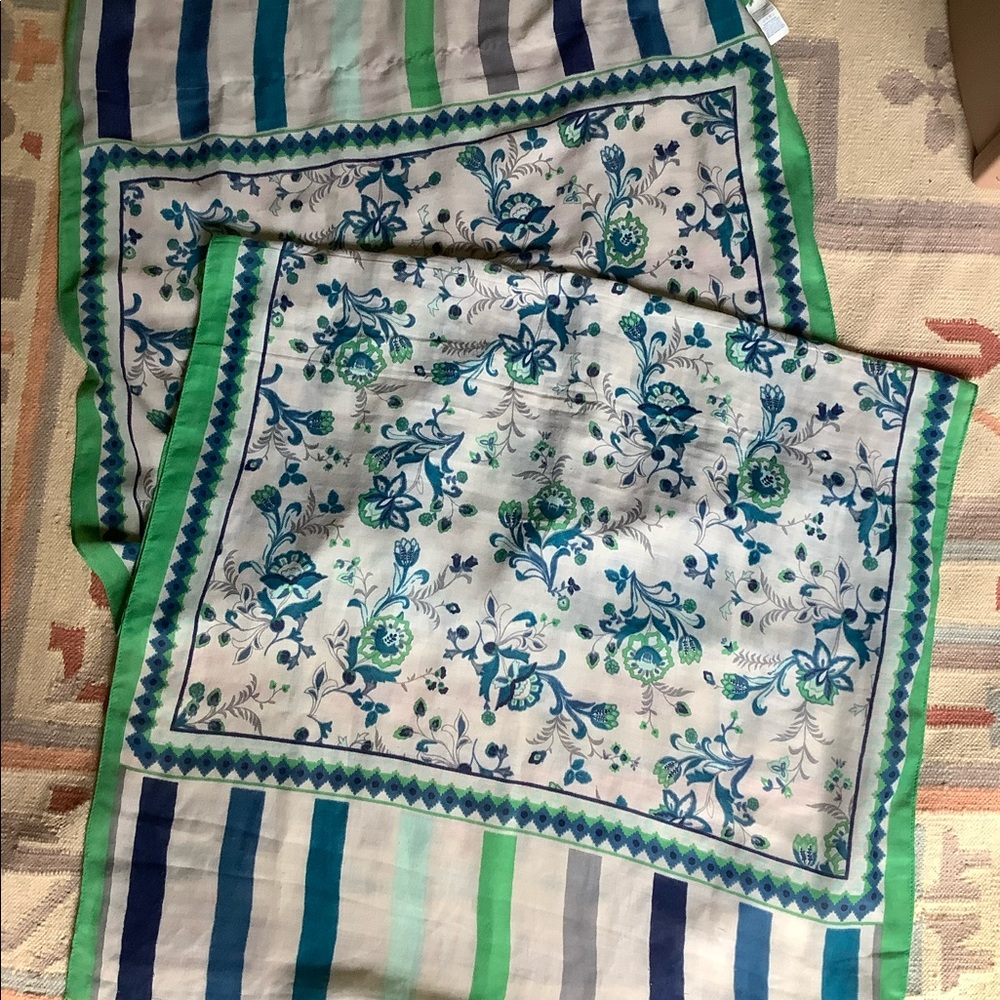 Green and blue VERY SOFT scarf
